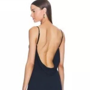 Katie May Damn Gina Jersey Cowl Back Gown Maxi Stretchy In Navy Blue Size M